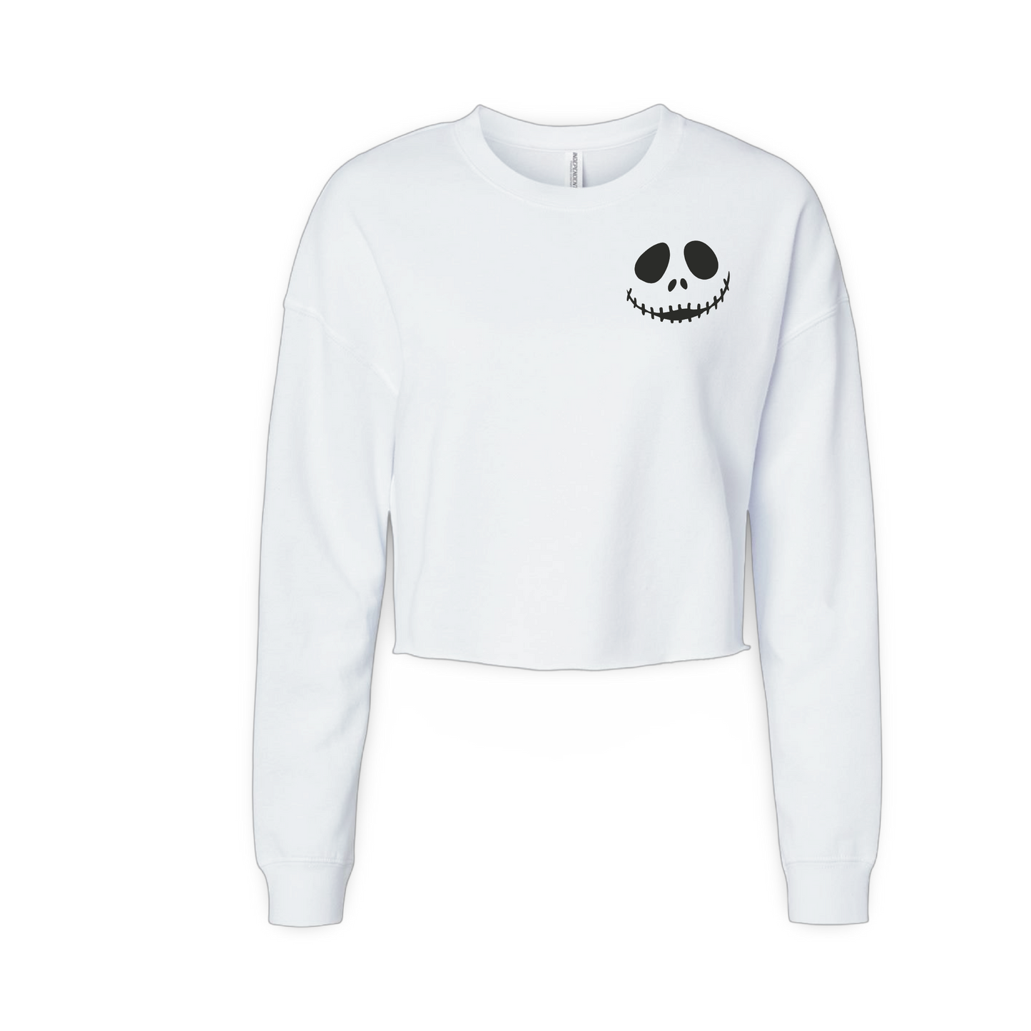 Jack-O'-Lantern Skellington (Ladies Crop Sweatshirt)