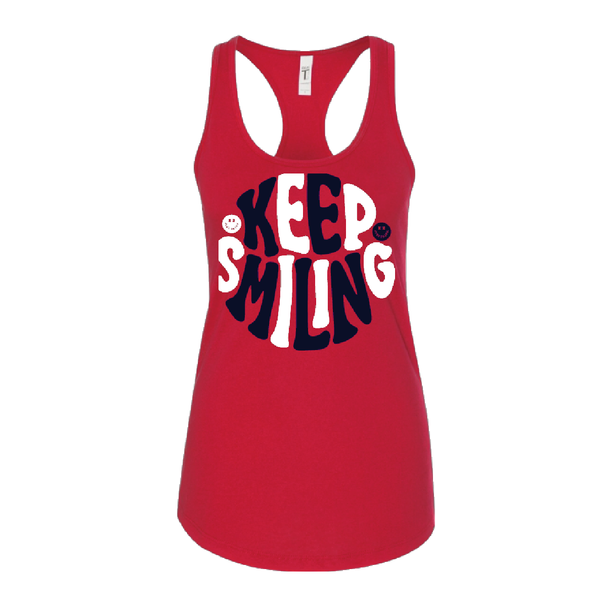 Keep Smiling Red White and Blue - Ladies Tank