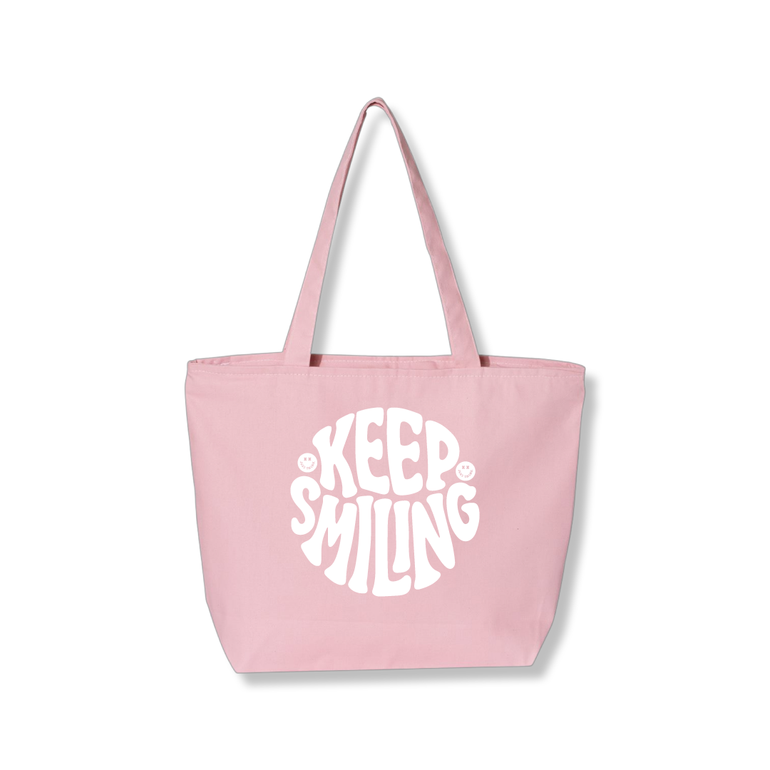 Keep Smiling 27L Zipper Tote Bag