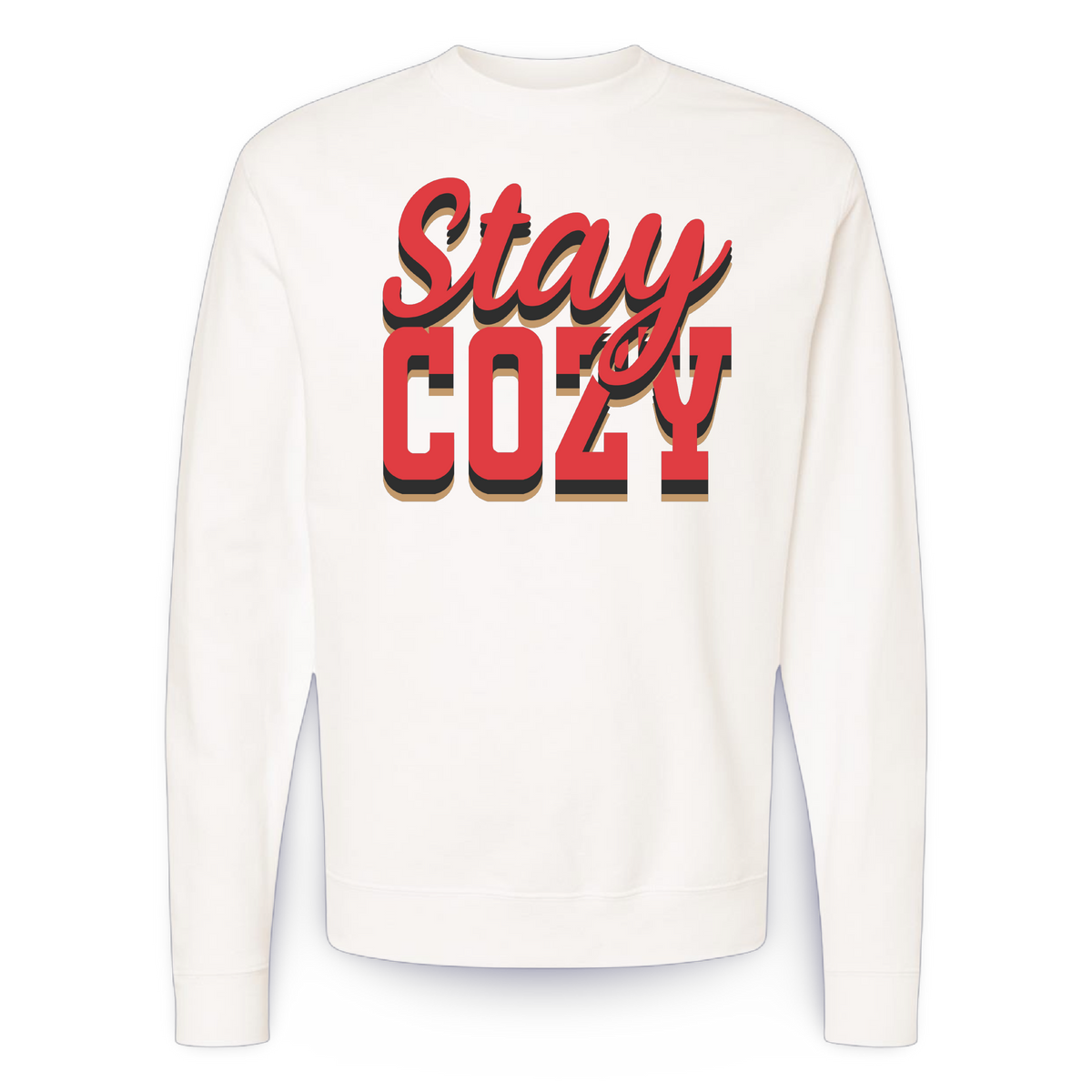 The JT way Stay Cozy crewneck sweatshirt in soft fabric, featuring a comfortable fit and stylish design.