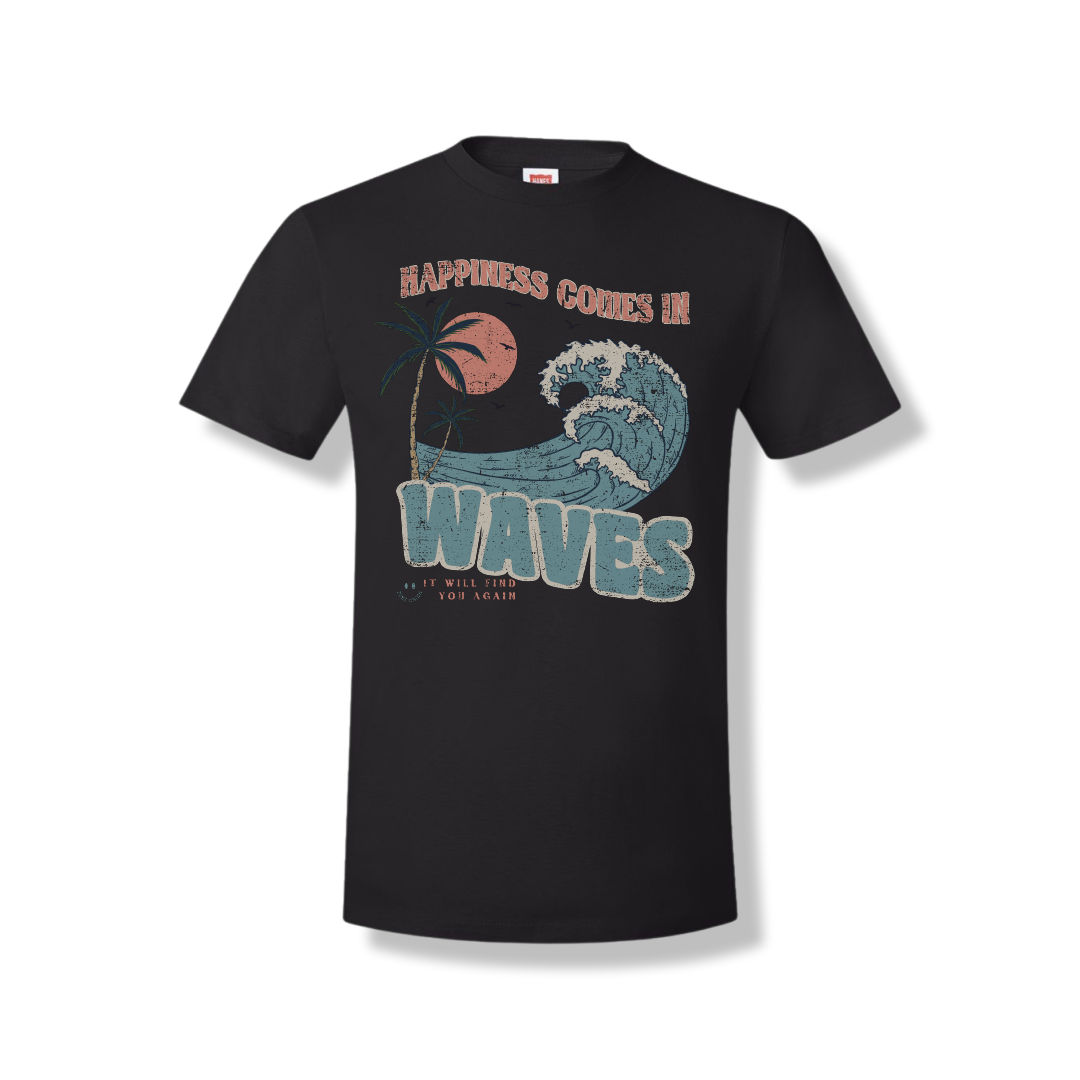 Happiness Comes In Waves (Unisex Tee)