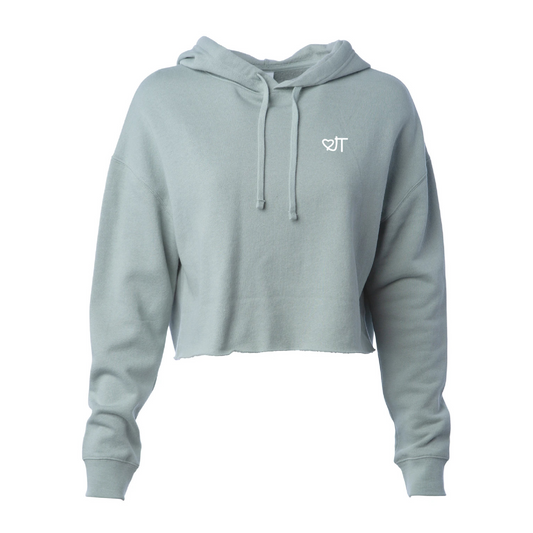 Light Weight Sage Cropped Hoodie