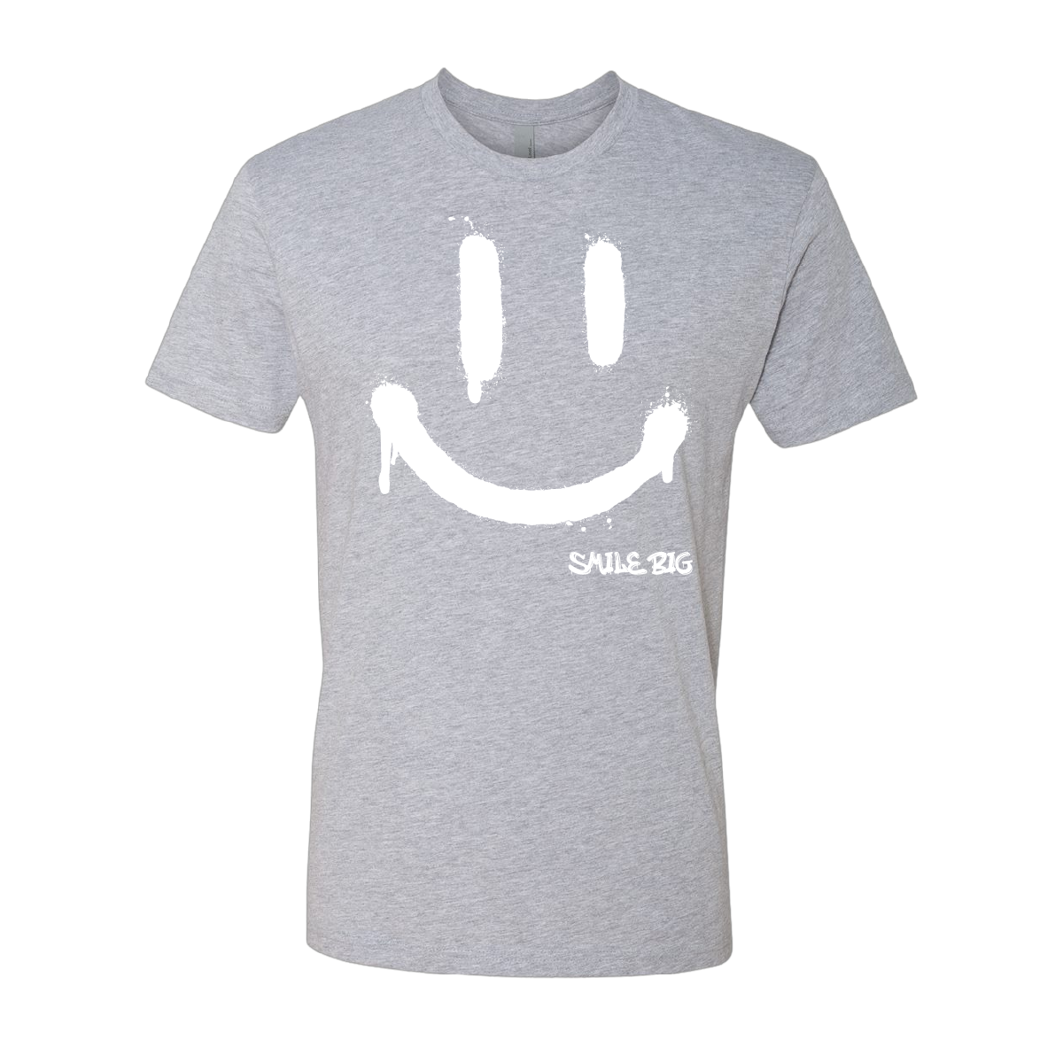Heather grey Smile Big T-shirt by The JT way featuring bold smile graphic and casual fit for everyday wear.