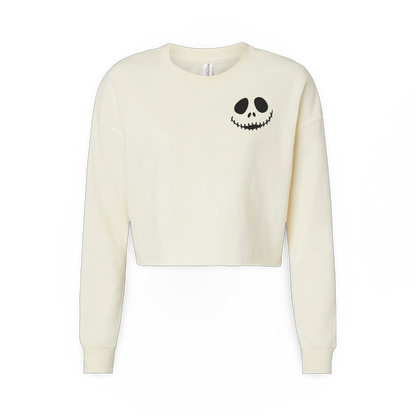 Jack-O'-Lantern Skellington (Ladies Crop Sweatshirt)