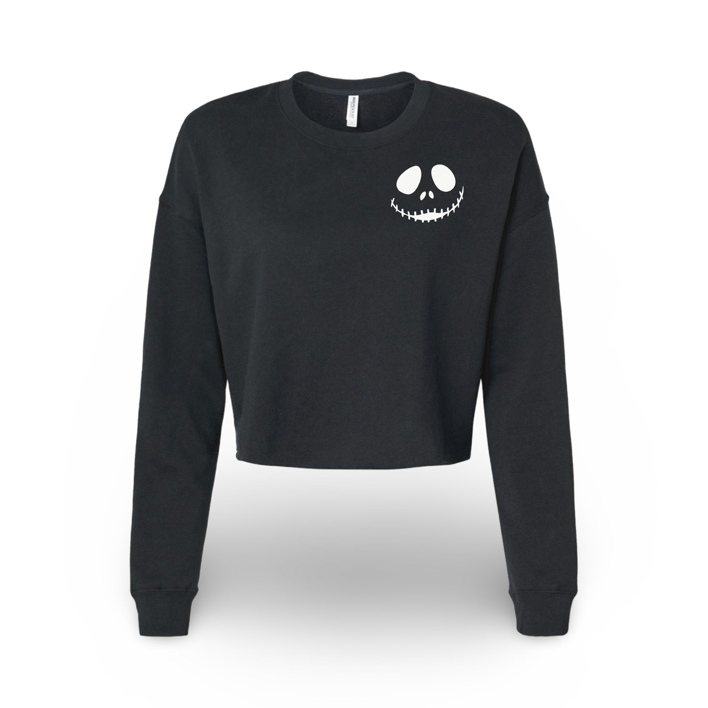 Jack-O'-Lantern Skellington (Ladies Crop Sweatshirt)