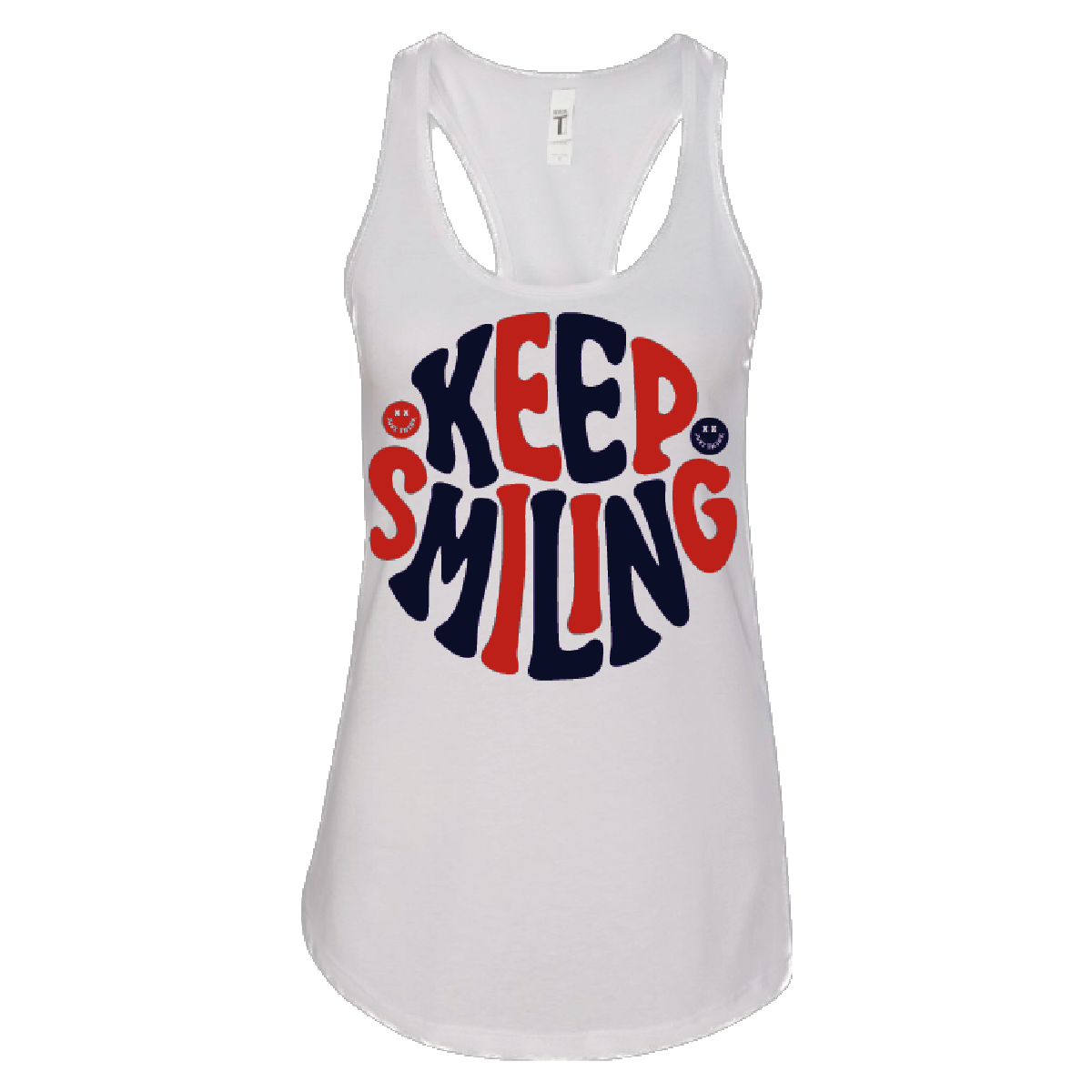 Keep Smiling Red White and Blue - Ladies Tank
