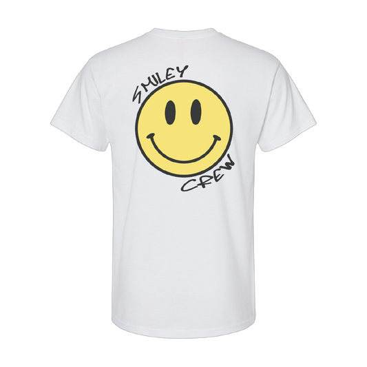 Unisex Smiley Crew T-shirt by The JT Way featuring a cheerful smiley face design on soft, casual fabric.