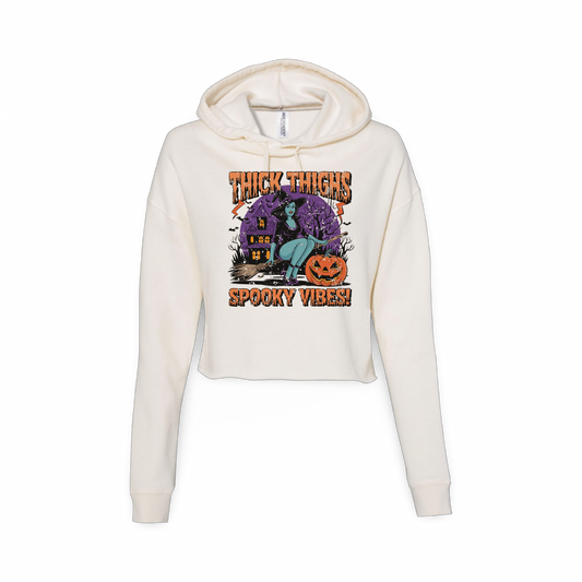 Thick Thighs Spooky Vibes (Ladies Crop Sweatshirt)