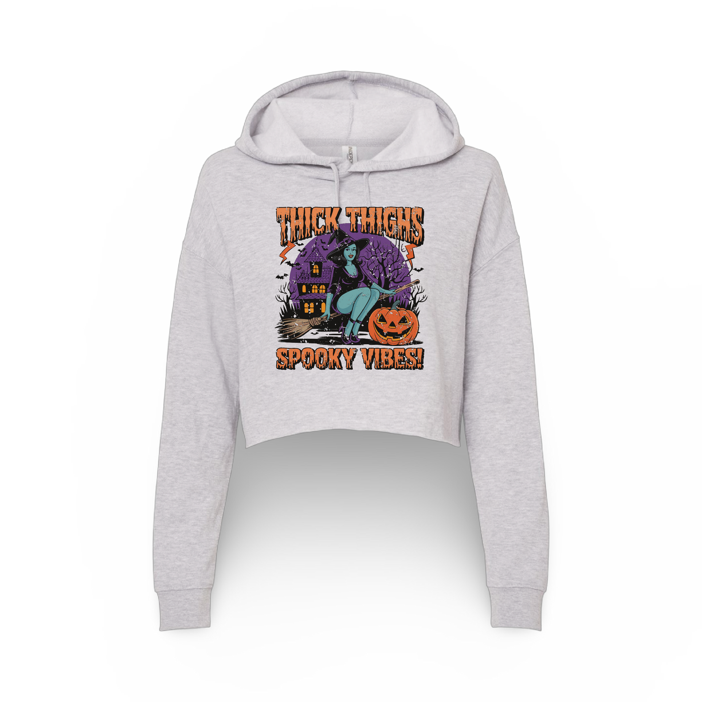 Thick Thighs Spooky Vibes (Ladies Crop Sweatshirt)