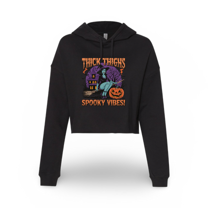 Thick Thighs Spooky Vibes (Ladies Crop Sweatshirt)