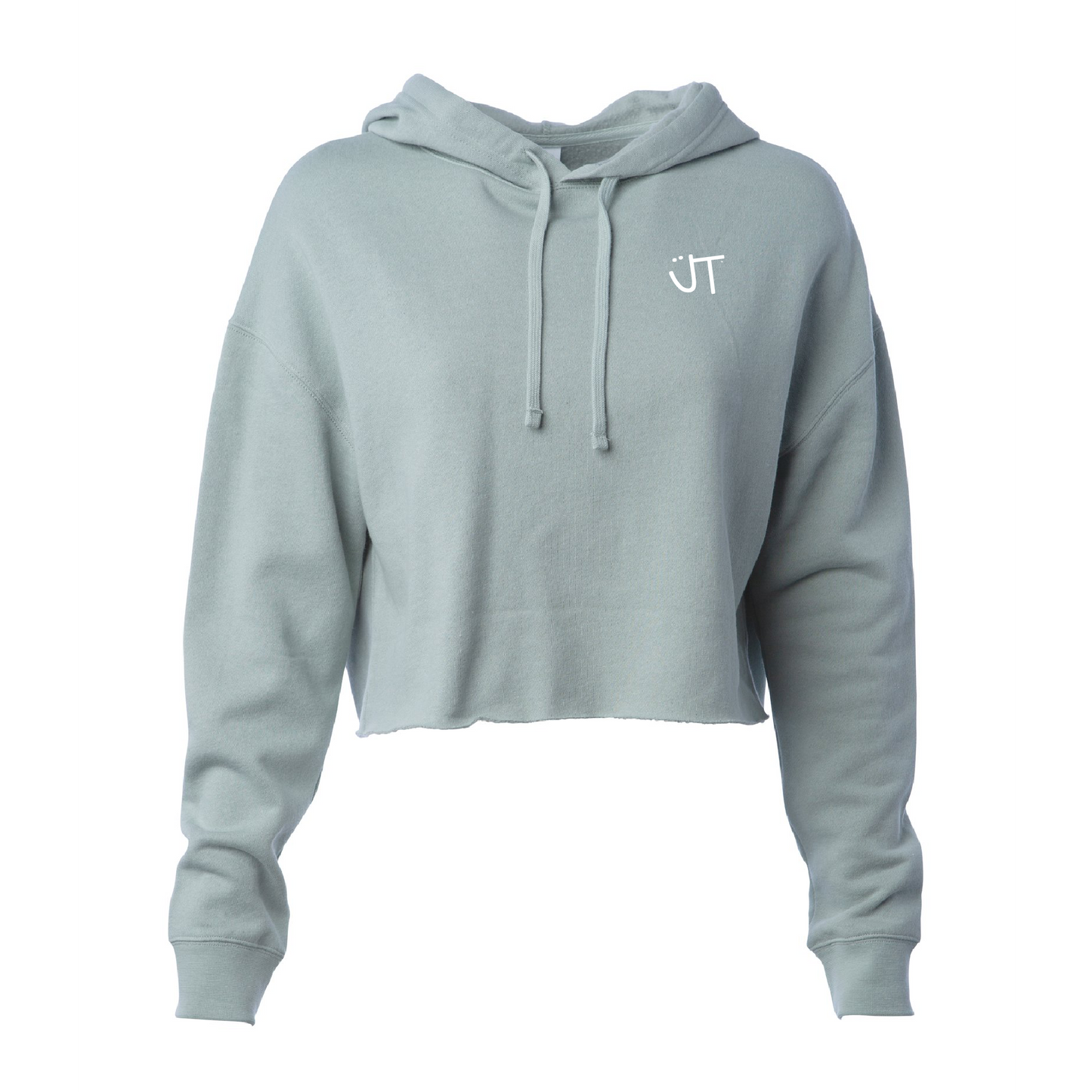 Light Weight Sage Cropped Hoodie
